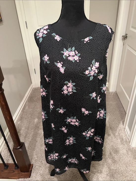 Outfit Jpr Dresses & Skirts - Black Sleeveless Midi Dress with Pink Floral Print Size Large